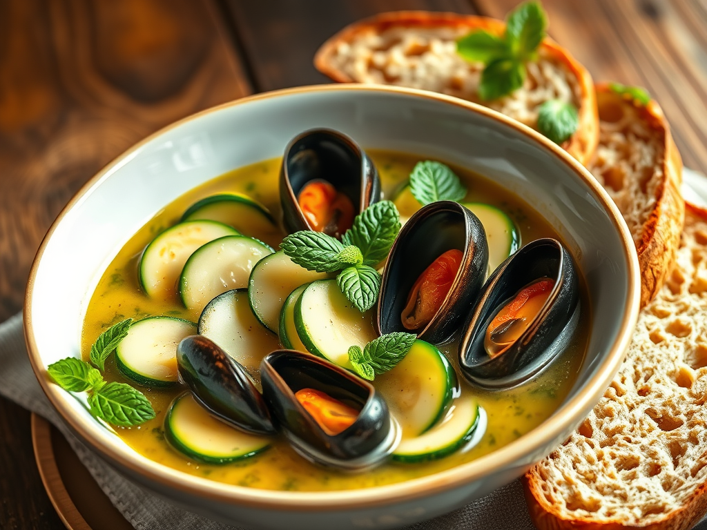 Recette de Soupe de Moules et&nbsp;Courgettes