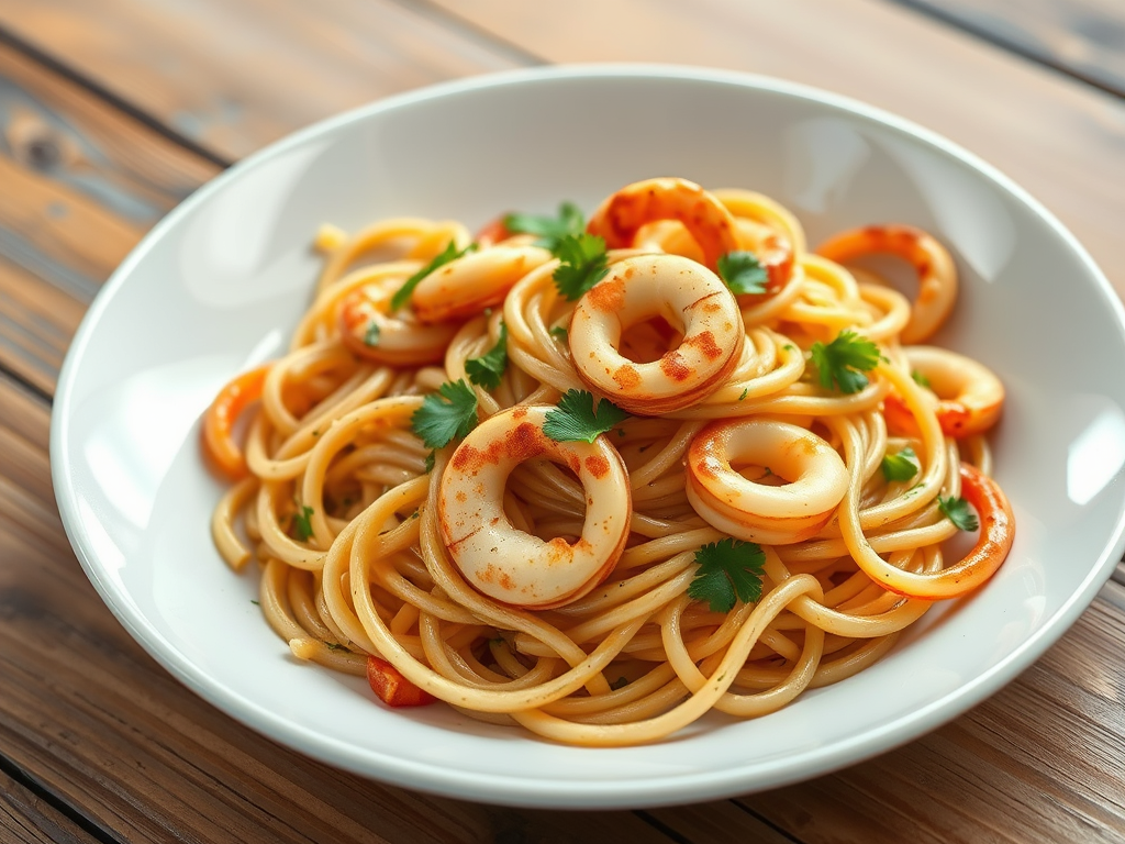 Linguine aux Calamars : Savourez la&nbsp;Mer