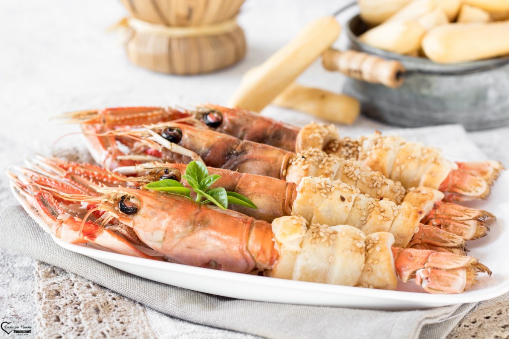 scampi al lardo